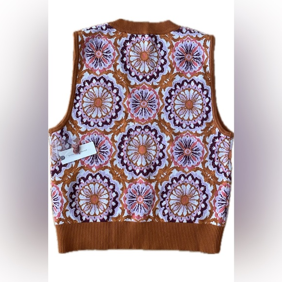 Anthropologie by Maeve Jacquard Sweater Vest size S NWT - Picture 9 of 11